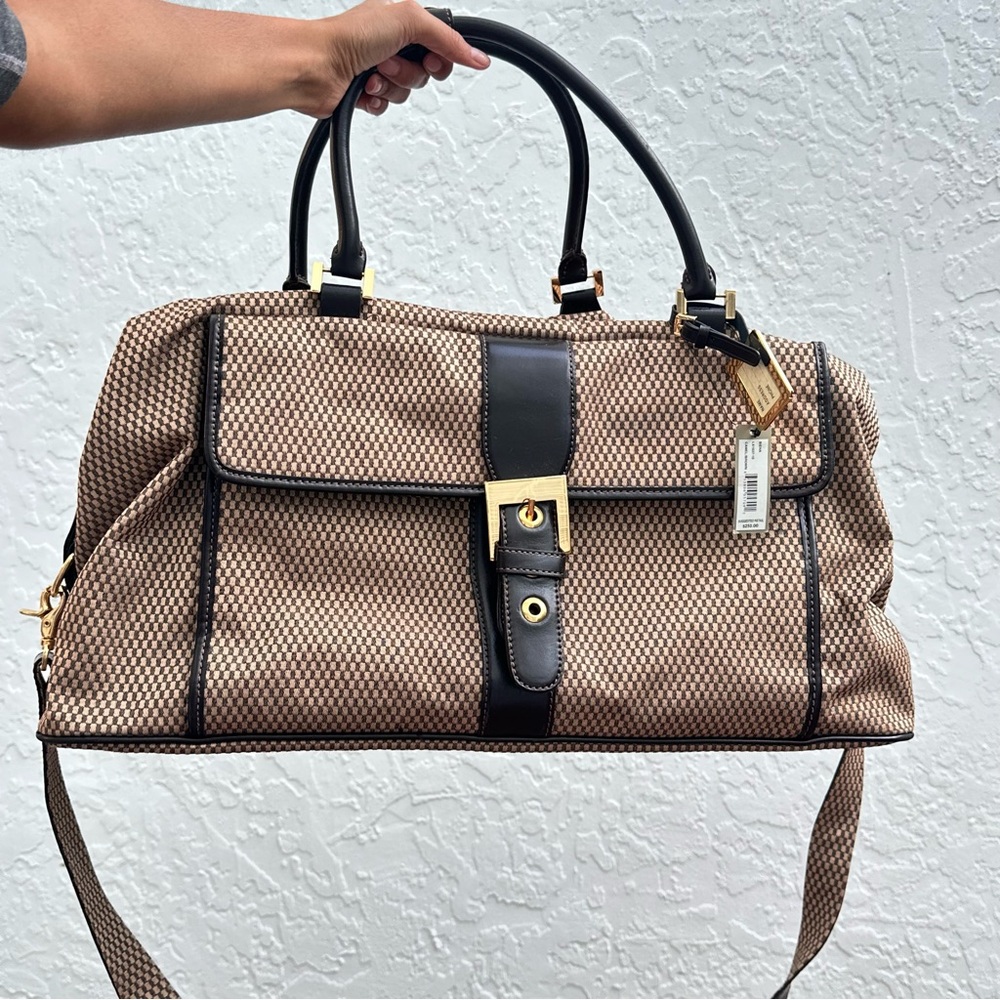 Adrienne Vittadini Tan and Black Men's Briefcase